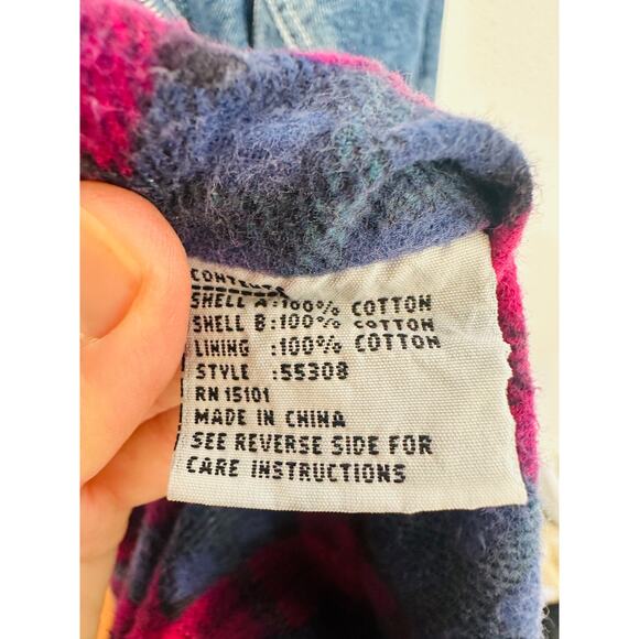 Vintage CURRENT SEEN Women’s Blue Denim Zip Chore Jean Barn Jacket Shacket sz L - Picture 9 of 13